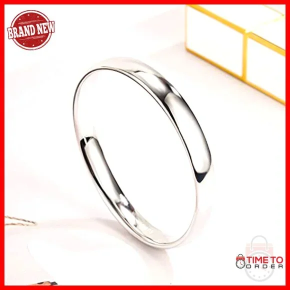 Sterling Silver Minimalist Bangle Bracelet Italian Handmade Fine Jewelry